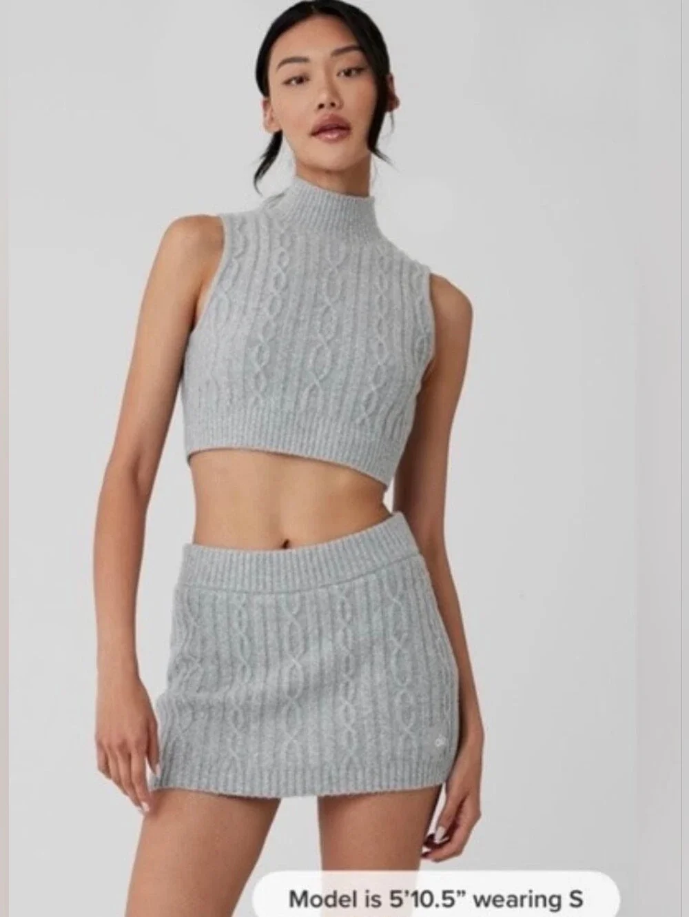 ALO Yoga Gray Cable Knit Ribbed Skort XS
